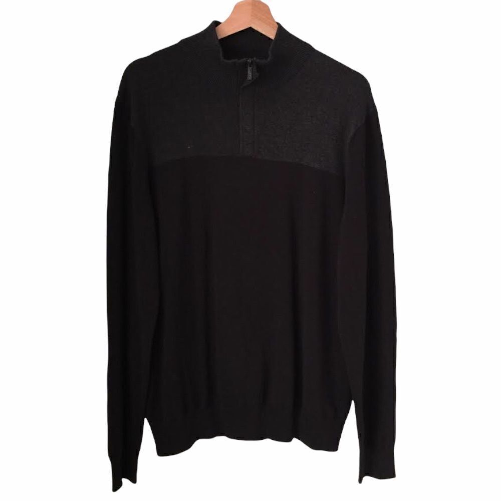 Perry Ellis Mens Quarter Zip Knit Sweater in Size Large